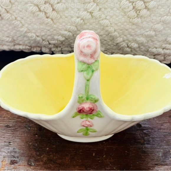 Vintage Spring Ceramic Basket Planter/Candy Dish - Picture 2 of 4